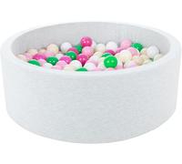 Velinda Soft Jersey Baby Kids Children Ball Pit with 300 balls, Gift (Balls colours: white, green, light pink, cappuccino)