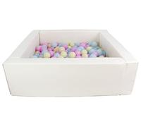 Velinda Soft play ball pit, home ball pit, indoor, outdoor, ball pit + 200 balls (Ball pit/balls colour: white/pink, blue, yellow (pastel))