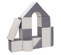 Velinda Soft Play Set for Toddlers, 11 Piece Foam Climbing Blocks, Montessori Soft Play Shapes for Babies & Kids, Indoor Play Equipment, White & Grey