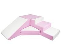 Velinda Soft play, slide, stairs, foam, indoor, outdoor, set, kids, baby (colour: white, pink (pastel))