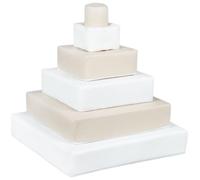 Velinda Stacking blocks, 6 blocks, soft play, pyramid shape, tower blocks (colour: white, cappuccino)