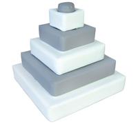Velinda Stacking blocks, 6 blocks, soft play, pyramid shape, tower blocks (colour: white,grey)