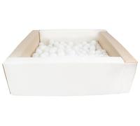 Velinda Swimming Pool with 200 Coloured Squares Imitation Leather 5 Elements Child Play (Colour Pool/Balls: White, Cappuccino/White)