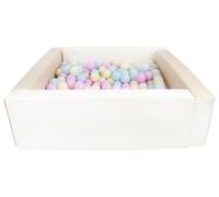 Velinda Swimming Pool with 300 Coloured Squares Imitation Leather 5 Elements Child Play (Colour Pool/Balls: White, Cappuccino/Pink, Blue, Yellow (Pastel))