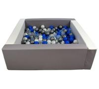 Velinda Swimming Pool with 300 Coloured Squares Imitation Leather 5 Elements Child Play (Colour Pool/Balls: White, Grey/Pearl White, Transparent, Blue, Silver)