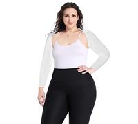 VELISDE Plus Size Advanced Cooling Shawl Arm Sleeves Sun Protection Women Breathable Anti-UV Golf Outdoor Sports Cooler Shrug, White, 4XL