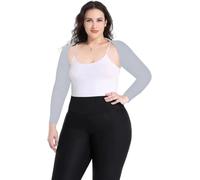 VELISDE Plus Size Advanced Cooling Shawl Arm Sleeves Sun Protection Women Breathable Anti-UV Golf Outdoor Sports Cooler Shrug, Gray, XL