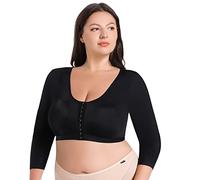 VELISDE Plus Size Women's Arm Shaper Tops Arm Lift Slimmer Compression Sleeves Support Garment Post Surgical Corrector, Black, Large
