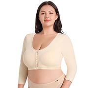 VELISDE Plus Size Women's Arm Shaper Tops Arm Lift Slimmer Compression Sleeves Support Garment Post Surgical Corrector, Beige, 5X-Large