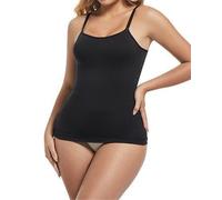 VELISDE Women Plus Size Shapewear Tank Top Compression Tank Tummy Control Scoop Neck Camisole Tops Seamless Cami Tops, Black, XXXXL