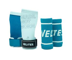 Velites I Quad Pro Hand Grips Size M I Professional Cross Training Gloves or Gymnastics I Suitable for any surface I Use with Magnesium I Design without holes I Includes free bands.