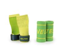 Velites I Quad Pro Lemon Lime + Matching Fabric Wrist Guards I Professional Cross Training or Gymnastics I Suitable for Any Surface I Use with Magnesium