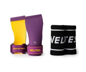 Velites I Quad Ultra Magnesium Free Grips I for Crosstraining or Gymnastics Athletes I Improve Your Results and Achieve Your Goals I Size XL I Color Purple Mustard.