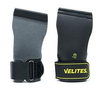 Velites Quad Carbon I Professional Grips for Cross Training or Gymnastics Athletes | 100% Vegan I Use with Magnesium, Quick Transitions (Black, L)