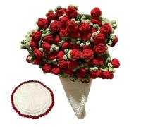 Vellarix Crochet Flower Bouquet Blanket, Handmade Crochet Rose Blanket, Soft and Lightweight Knitted Throw Blankets, for Home Decor(A)