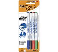 BIC Whiteboard Markers Velleda 1721 - Dry-Wipe, Fine Bullet Tip - Pack of 4