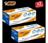 Velleda 1741 Whiteboard Drywipe Markers Blue - Box of 12 - 2 Packs Bic Multi One Size