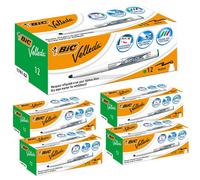 Velleda 1741 Whiteboard Drywipe Markers Green - Box of 12 - 5 Packs Bic Multi One Size