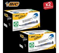 VELLEDA MARKER 1751 BLACK - PACK OF 12 - 2 Packs Bic Multi One Size