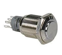 Velleman R1710 SPDT 1NO 1NC High Round Metal Push Button Switch, Multi-Colour
