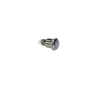 Velleman R1710B SPDT 1NO 1NC High Round Metal Blue Ring Push Button Switch, Blue