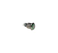 Velleman R1710G SPDT 1NO 1NC High Round Metal Green Ring Push Button Switch, Green