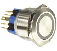 Velleman R2000 DPST 1NO 1NC Flat Stainless Steel Push Button, Multi-Colour