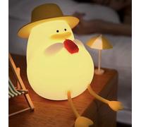 Vellichor Europe Adorable Duck Night Light for Kids - 7 Colours, Timer, Rechargeable Battery, and Adjustable Brightness - The Perfect Bedside Companion