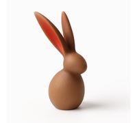Vellichor Europe Resin Bunny Ornament Nordic Rabbit Figurine for Home Decor - Minimalist Brown Animal Statue for Shelf, Desk, Bedroom or Office - Cute Decoration, Modern Soft Aesthetic 13.5cm Tall