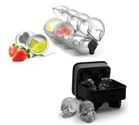 Vellichor Set of Ice Maker Trays | Ball for Whisky and Spirits Novelty Skull Shape Mould Silicone Tray making Cubes in the Freezer Funny Parties Spheres (100634435)