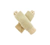 Vellin Women's 2-in-1 Cosy Knit Overlay Gloves in Beige Vellin Beige One Size