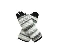 Vellin Women's 2-Piece Gloves Set - Plain Gloves & Removable Knitted Fingerless Layer in Black