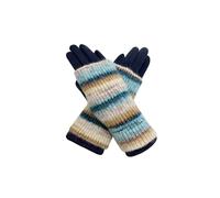 Vellin Women's 2-Piece Gloves Set - Plain Gloves & Removable Knitted Fingerless Layer in Navy