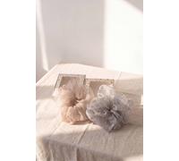 Vellin Women's 2 Pis Oversized Glitter Diamond Organza Hair Scrunchie With Box
