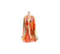Vellin Women's Abstract Art Print Lightweight Chiffon Scarf in Orange Vellin Orange One Size