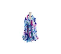 Vellin Women's Abstract Circle Print Chiffon Scarf in Blue