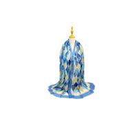 Vellin Women's Abstract Diamond Print Lightweight Summer Scarf in Blue