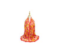 Vellin Women's Abstract Diamond Print Lightweight Summer Scarf in Coral