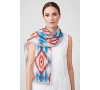 Vellin Women's Abstract Ikat Print Lightweight Scarf in Blue