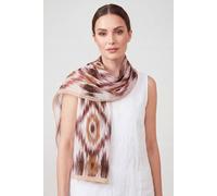 Vellin Women's Abstract Ikat Print Lightweight Scarf in Brown