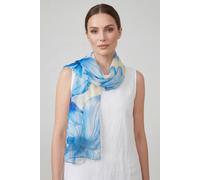 Vellin Women's Abstract Lily Floral Print Chiffon Scarf in Blue Vellin Blue One Size