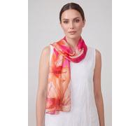 Vellin Women's Abstract Lily Floral Print Chiffon Scarf in Fuchsia Vellin Fuchsia One Size