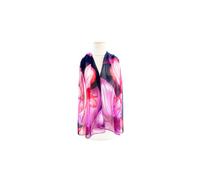 Vellin Women's Abstract Lily Floral Print Chiffon Scarf in Navy