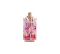 Vellin Women's Abstract Lily Floral Print Chiffon Scarf in Pink