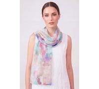 Vellin Women's Abstract Watercolour Print Scarf in Beige