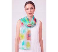 Vellin Women's Abstract Watercolour Print Scarf in Turquoise