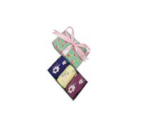 Vellin Women's Bamboo Fiber Socks Set - Flower Design (3 Pairs)