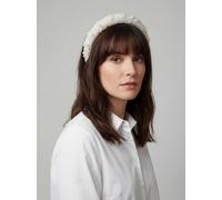 Vellin Women's Clustered Large & Small Pearl Embellished Headband in White