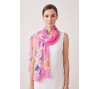 Vellin Women's Colourful Floral Print Chiffon Lightweight Scarf in Fuchsia