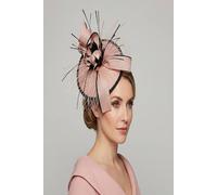 Vellin Women's Elegant Feather & Sinamay Fascinator in Pink Vellin Pink One Size